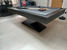 Load image into Gallery viewer, Matt black LIGHTNING pool diner table with modern design by Superpool UK.