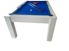 Load image into Gallery viewer, Reconditioned Gloss White Rosetta 7&#39; English Pool Dining Table by SUPERPOOL.