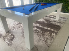 Load image into Gallery viewer, Reconditioned Gloss White Rosetta 7&#39; English Pool Dining Table by SUPERPOOL.