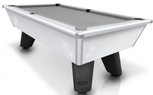 Load image into Gallery viewer, Outdoor white Cry Wolf slate bed pool table with modern design and sturdy legs.