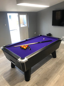 Supreme Winner 7' Black Free Play Championship Pool table.